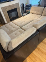 Leather / Fabric Sectional - Like New Sectional Sofa in Burien, WA