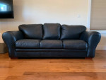 Leather Sofa with Ottomans