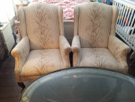 Classic Woodframe Sofa and Matching Chairs
