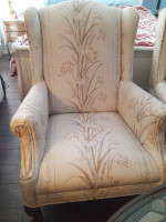 Classic Woodframe Sofa and Matching Chairs