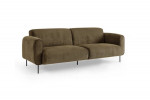 Mid century modern deep brown corduroy sofa NEW