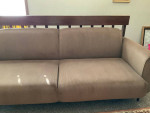 Mid century modern deep brown corduroy sofa NEW