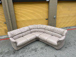 *FREE DELIVERY* Leather Beige U-Shaped Sectional Sofa 3 poeces