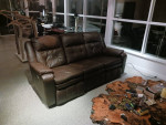 Leather sofa recliner