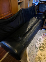An amazing ultra modern armless Italian Leather sofa