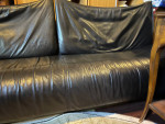An amazing ultra modern armless Italian Leather sofa