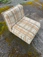 Mid Century Plaid Modular Sofa/Seats