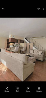 Sofa and love seat with ottoman