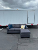 Grey Sectional Sofa w/ Reversible Chaise