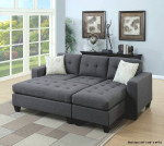 Dark Grey Sofa Chaise and Ottoman