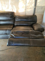 Power recliner leather sofa.