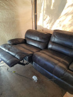 Power recliner leather sofa.