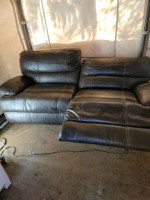 Power recliner leather sofa.