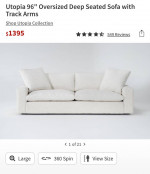 Living spaces utopia sofa and ottoman