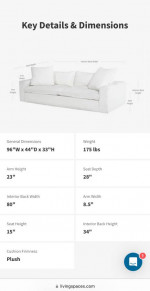 Living spaces utopia sofa and ottoman