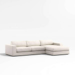 (New) Crate & Barrel Oceanside 2-Piece Right-Arm Chaise Sectional Sofa