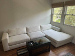 (New) Crate & Barrel Oceanside 2-Piece Right-Arm Chaise Sectional Sofa
