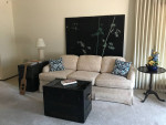 HENREDON Off White Sofa Couch