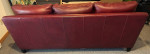 Reduced! Beautiful, well-made burgundy leather sofa and ottoman