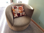 Contemporary Living Room Sofa with Accent Swivel chair