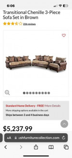 Furniture of America faux leather/ chenille sofa