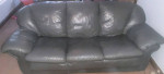 Beautiful clean petfree grey leather sofa