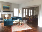 blue velvet loveseat / sofa and chair