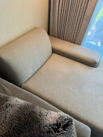 West Elm chaise lounge, couch, sectional, sofa, day bed, sage green
