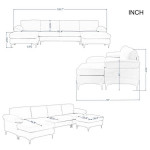 WAYFAIR Landover Reversible Modular Sofa & Chaise with Ottoman Sectional Couch S