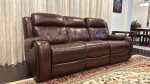 Like New Two Leather Power Reclining Sofa & One Power Reclining Console Loveseat
