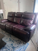 Leather recliner & sofa