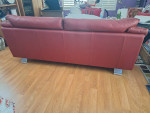 Copenhagen Red Leather Sofa and Coffee Table