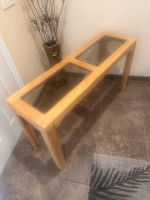 Oak and Glass Sofa Table