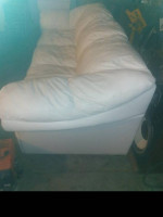 white leather sofa