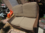 Wicker double outdoor Patio Sofa