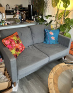 Modern Blue Loveseat Sofa