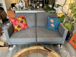 Modern Blue Loveseat Sofa