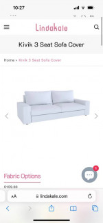 IKEA Kivik 3 Seat Sofa -COVER- LindaKale Dark Blue
