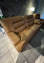Leather sofa and recliner
