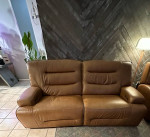 Leather sofa and recliner