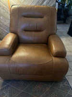 Leather sofa and recliner