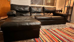 Roche Bobois Genuine Leather sofa and footrest