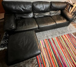 Roche Bobois Genuine Leather sofa and footrest