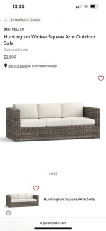 Pottery Barn 3 seater ‘Huntington’ sofa (retails for $2500)