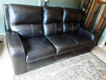 Leather electric recliner sofa