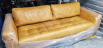 Poly & Bark Calle Sofa, 90" long, Cognac Tan Aniline Leather