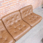 European Mid Century Modern Leather Sofa Sectional 1970s