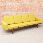 Danish Mid Century Modern Teak HANS WEGNER GE 236 SOFA Yellow