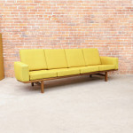 Danish Mid Century Modern Teak HANS WEGNER GE 236 SOFA Yellow