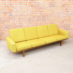 Danish Mid Century Modern Teak HANS WEGNER GE 236 SOFA Yellow